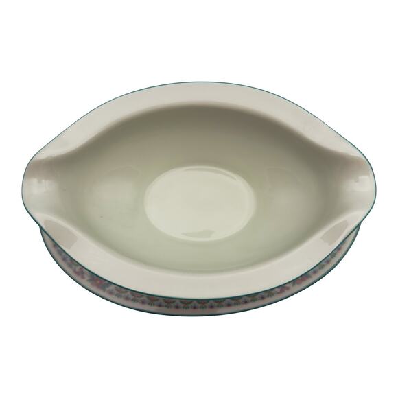 Vintage Noritake Japan Paradise Green 8223 W80 Floral Gravy Bowl with Platter - Picture 6 of 8